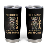 Cool Teddy Bear June 1976 50th Birthday Tumbler Cup 50 Years Of Being Awesome Retro Streetwear Gift