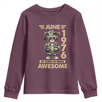Cool Teddy Bear June 1976 50th Birthday Youth Sweatshirt 50 Years Of Being Awesome Retro Streetwear Gift