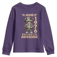 Cool Teddy Bear June 1976 50th Birthday Youth Sweatshirt 50 Years Of Being Awesome Retro Streetwear Gift