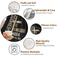 Fatherhood Is Kingdom Work Christian Dad Distressed Cross Throw Blanket Bible Verse Proverbs 22:6 Gift for Faith-Based Fathers