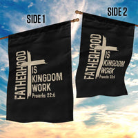 Fatherhood Is Kingdom Work Christian Dad Distressed Cross Garden Flag Bible Verse Proverbs 22:6 Gift for Faith-Based Fathers
