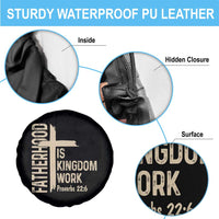 Fatherhood Is Kingdom Work Christian Dad Distressed Cross Spare Tire Cover Bible Verse Proverbs 22:6 Gift for Faith-Based Fathers