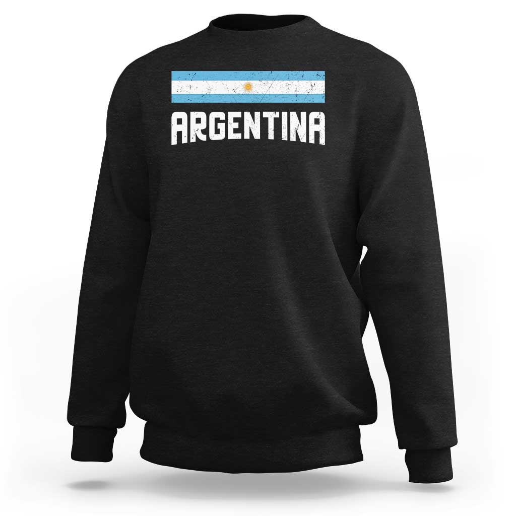 Argentina Sweatshirt ARG Throwback Retro Vintage Argentine Flag - Wonder Print Shop