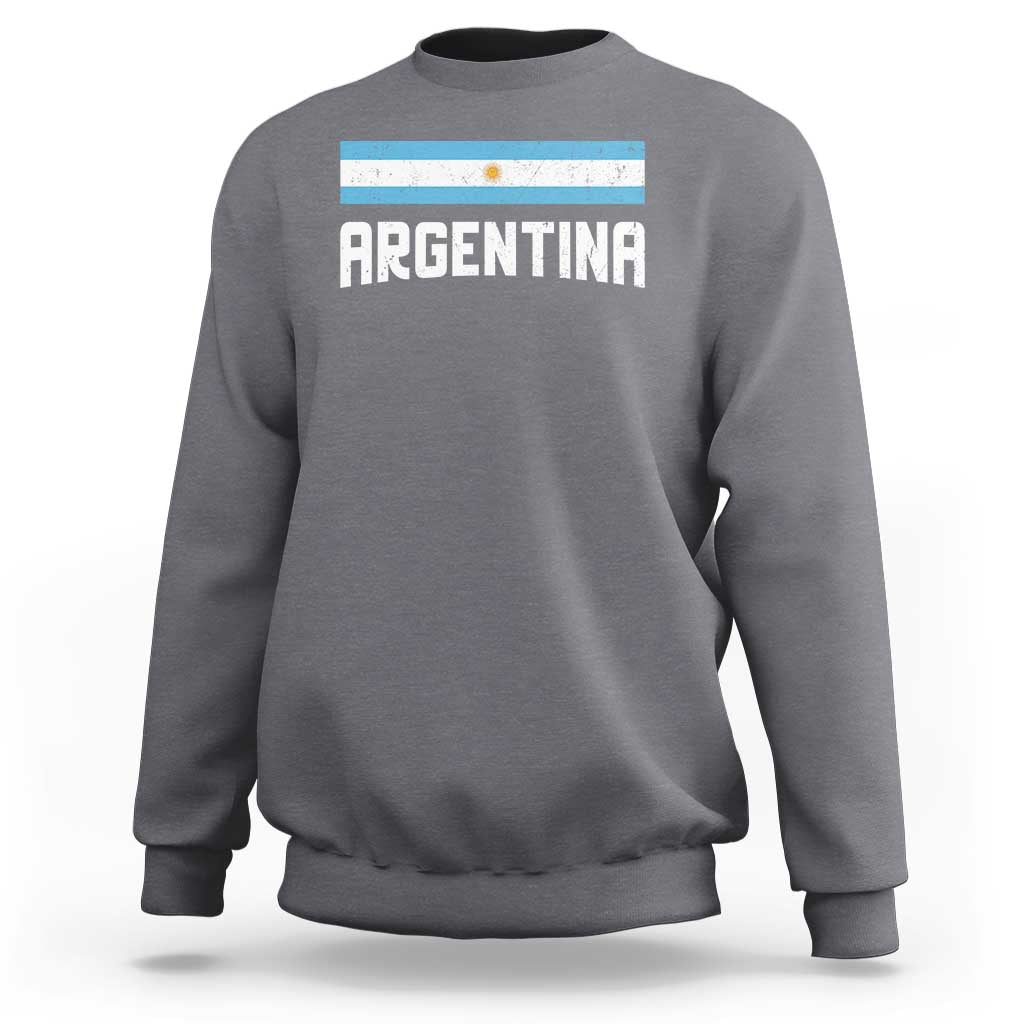 Argentina Sweatshirt ARG Throwback Retro Vintage Argentine Flag - Wonder Print Shop