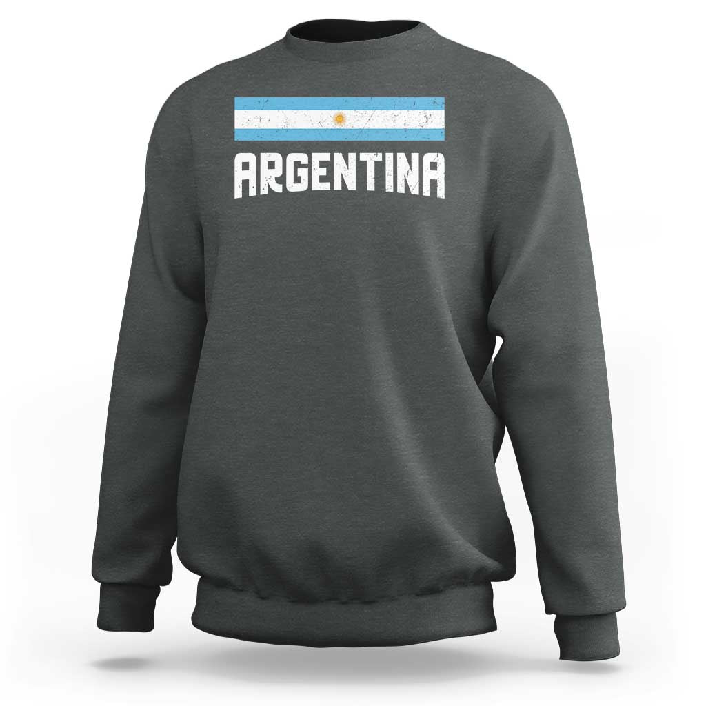 Argentina Sweatshirt ARG Throwback Retro Vintage Argentine Flag - Wonder Print Shop