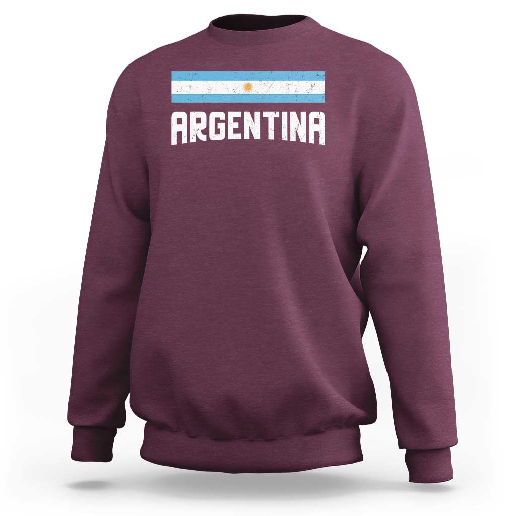 Argentina Sweatshirt ARG Throwback Retro Vintage Argentine Flag - Wonder Print Shop