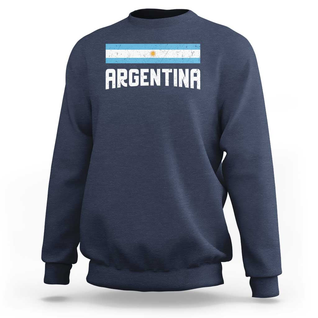 Argentina Sweatshirt ARG Throwback Retro Vintage Argentine Flag - Wonder Print Shop