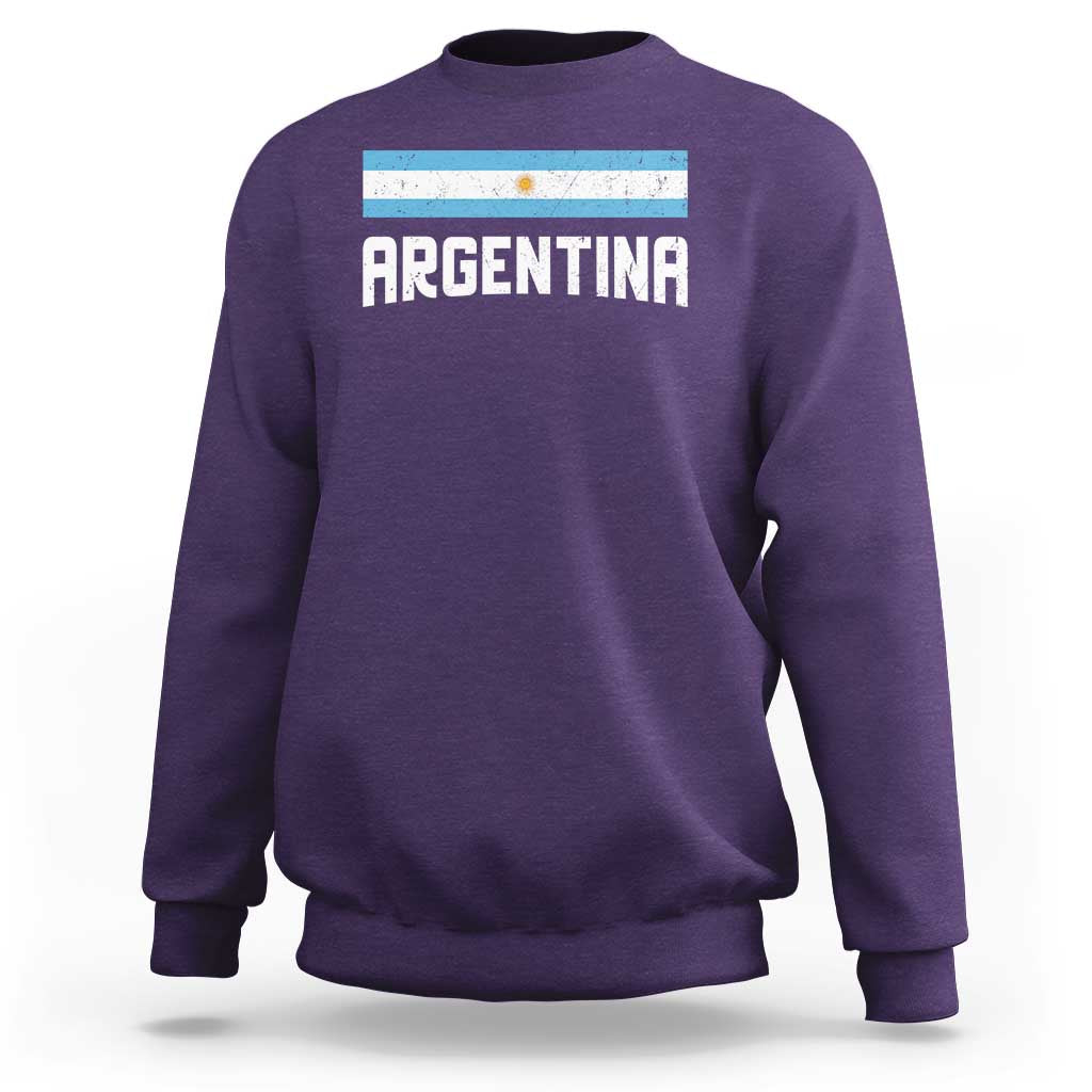 Argentina Sweatshirt ARG Throwback Retro Vintage Argentine Flag - Wonder Print Shop