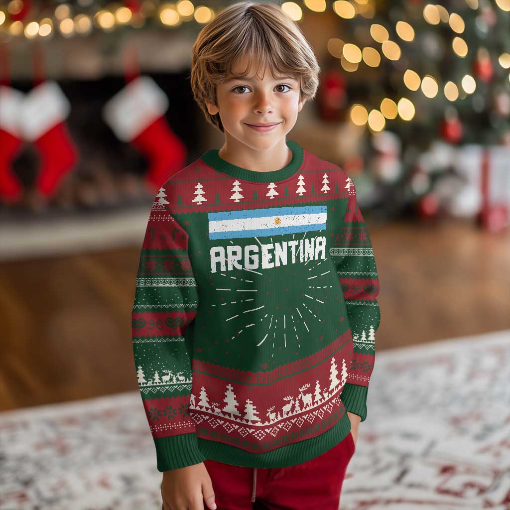 Argentina Ugly Christmas Sweater ARG Throwback Retro Vintage Argentine Flag - Wonder Print Shop