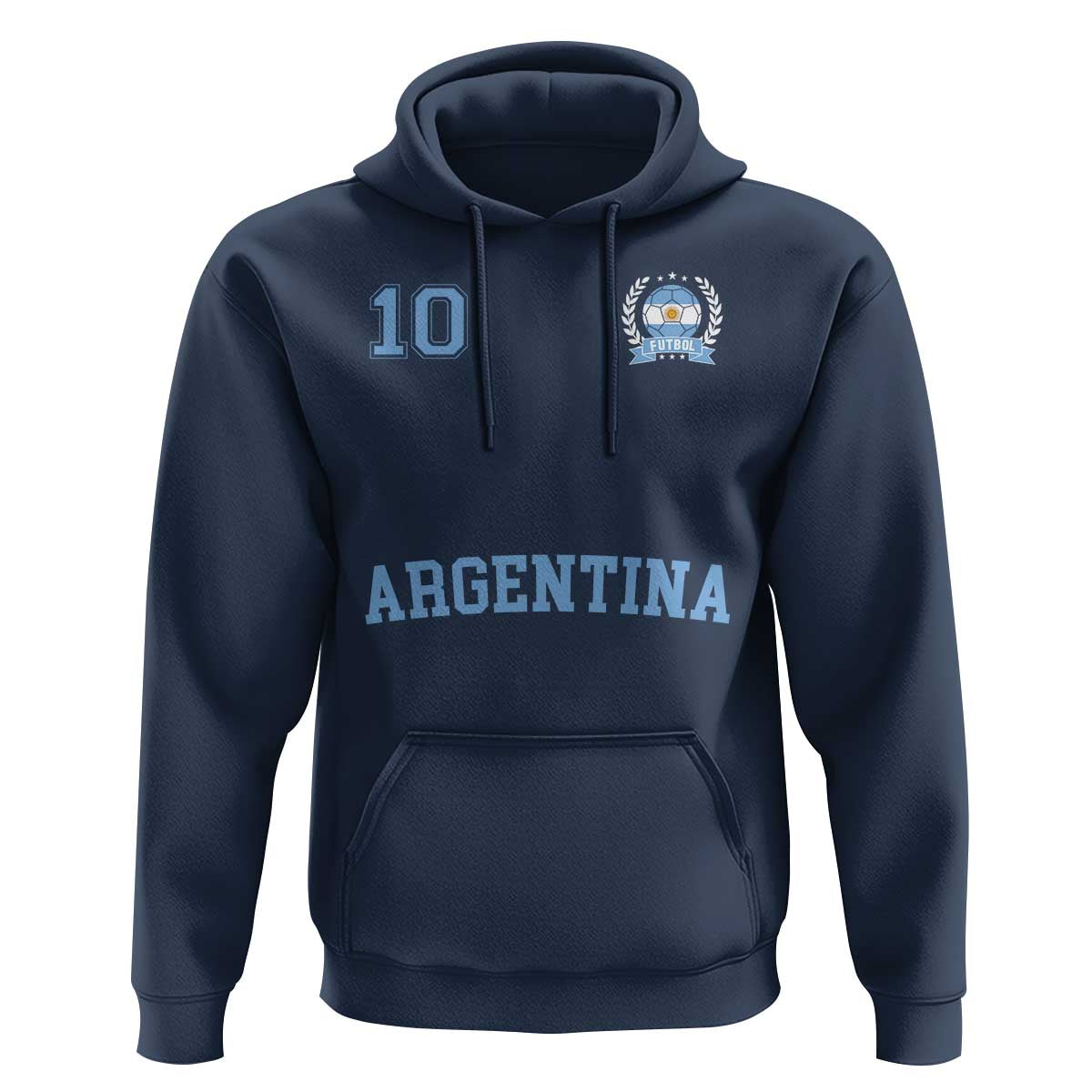 Argentina Football Hoodie Number Ten Argentine Flag Jersey Remera Ftbol Soccer - Wonder Print Shop