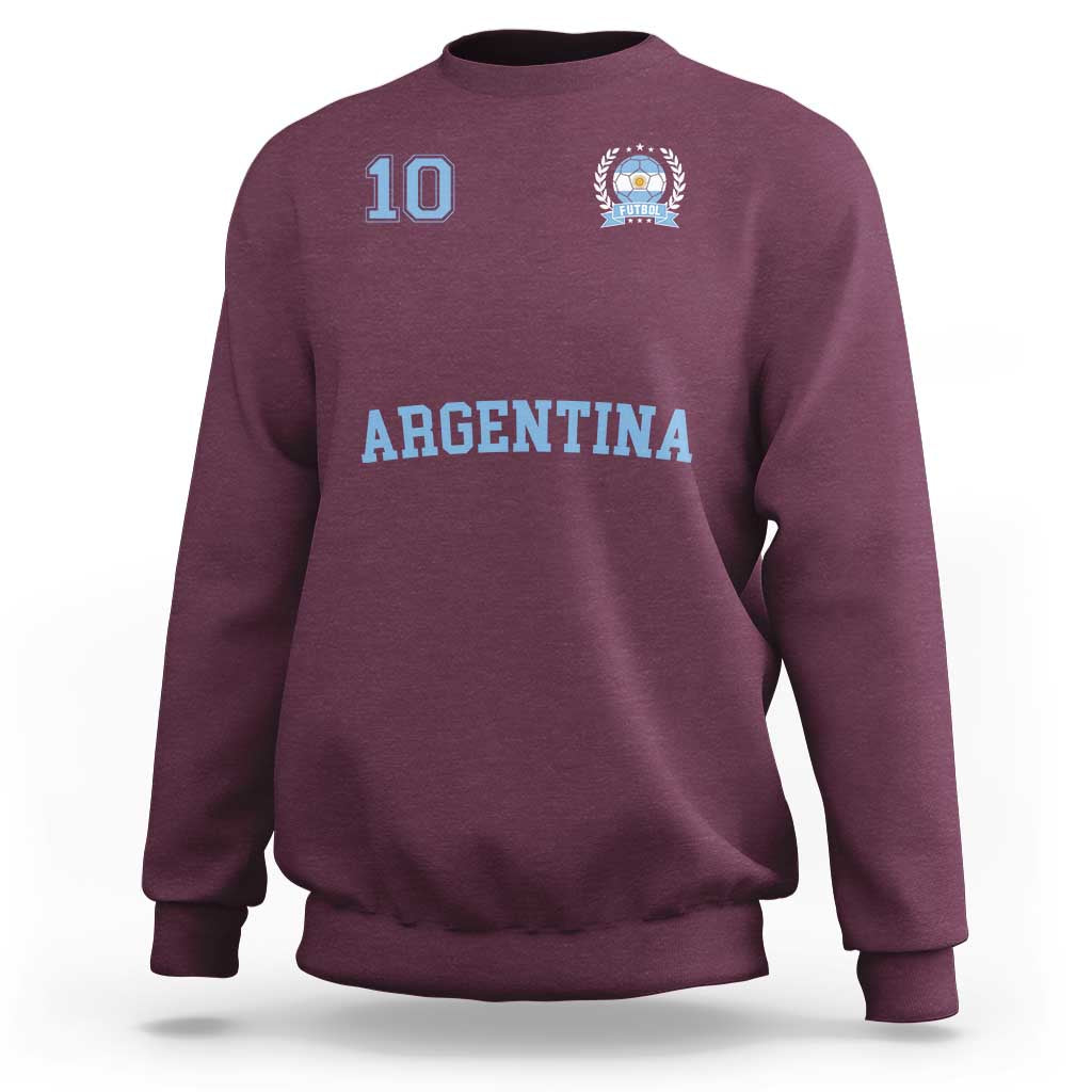 Argentina Football Sweatshirt Number Ten Argentine Flag Jersey Remera Ftbol Soccer - Wonder Print Shop