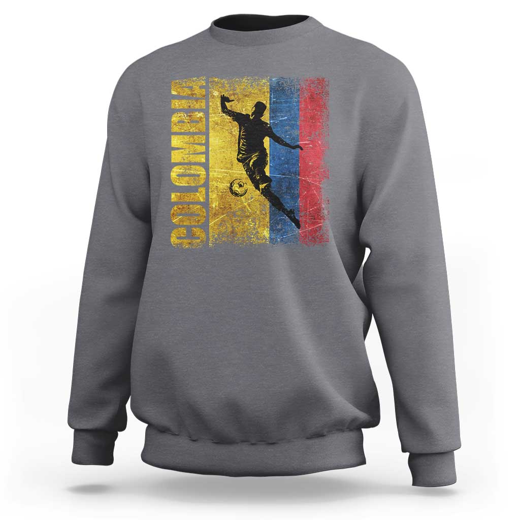 Colombia Football Sweatshirt Futbol Player Kick Soccer Lover Colombian Flag - Wonder Print Shop