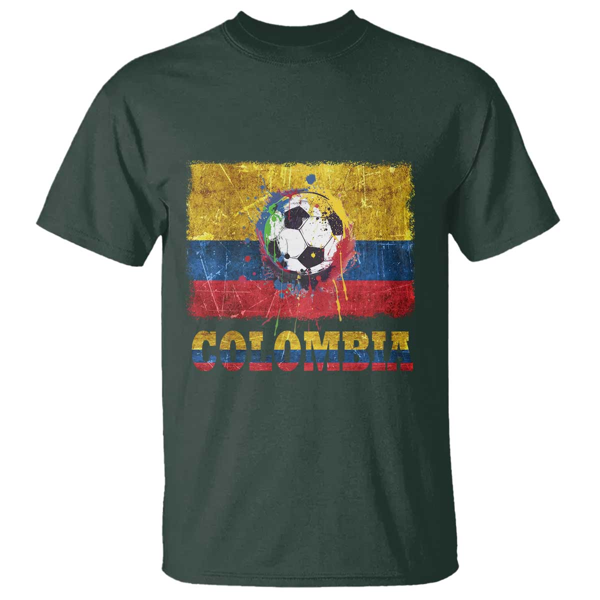 Colombia Football T Shirt Futbol Soccer Colombian Flag Retro Vintage - Wonder Print Shop