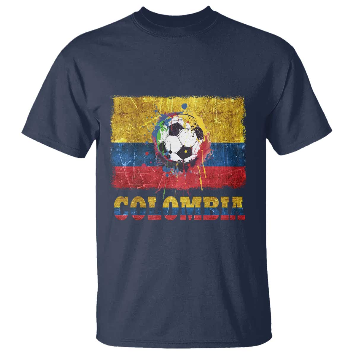 Colombia Football T Shirt Futbol Soccer Colombian Flag Retro Vintage - Wonder Print Shop