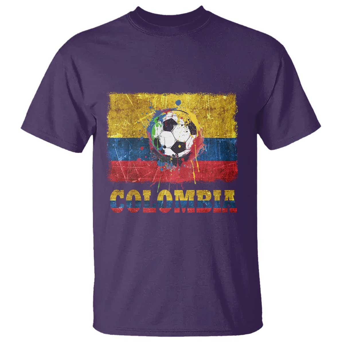 Colombia Football T Shirt Futbol Soccer Colombian Flag Retro Vintage - Wonder Print Shop