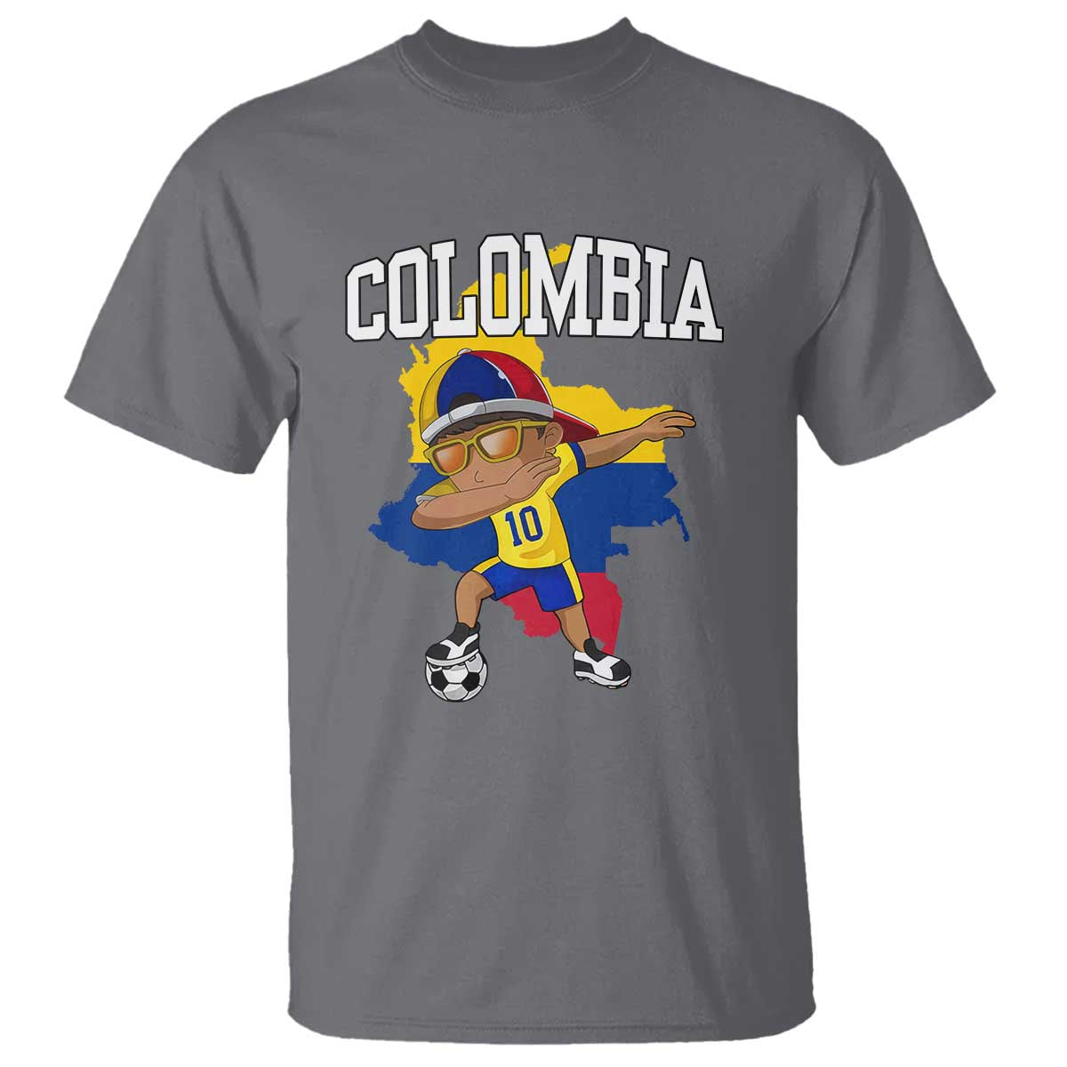 Colombia Football T Shirt Colombian Dabbing Futbol Boy - Wonder Print Shop