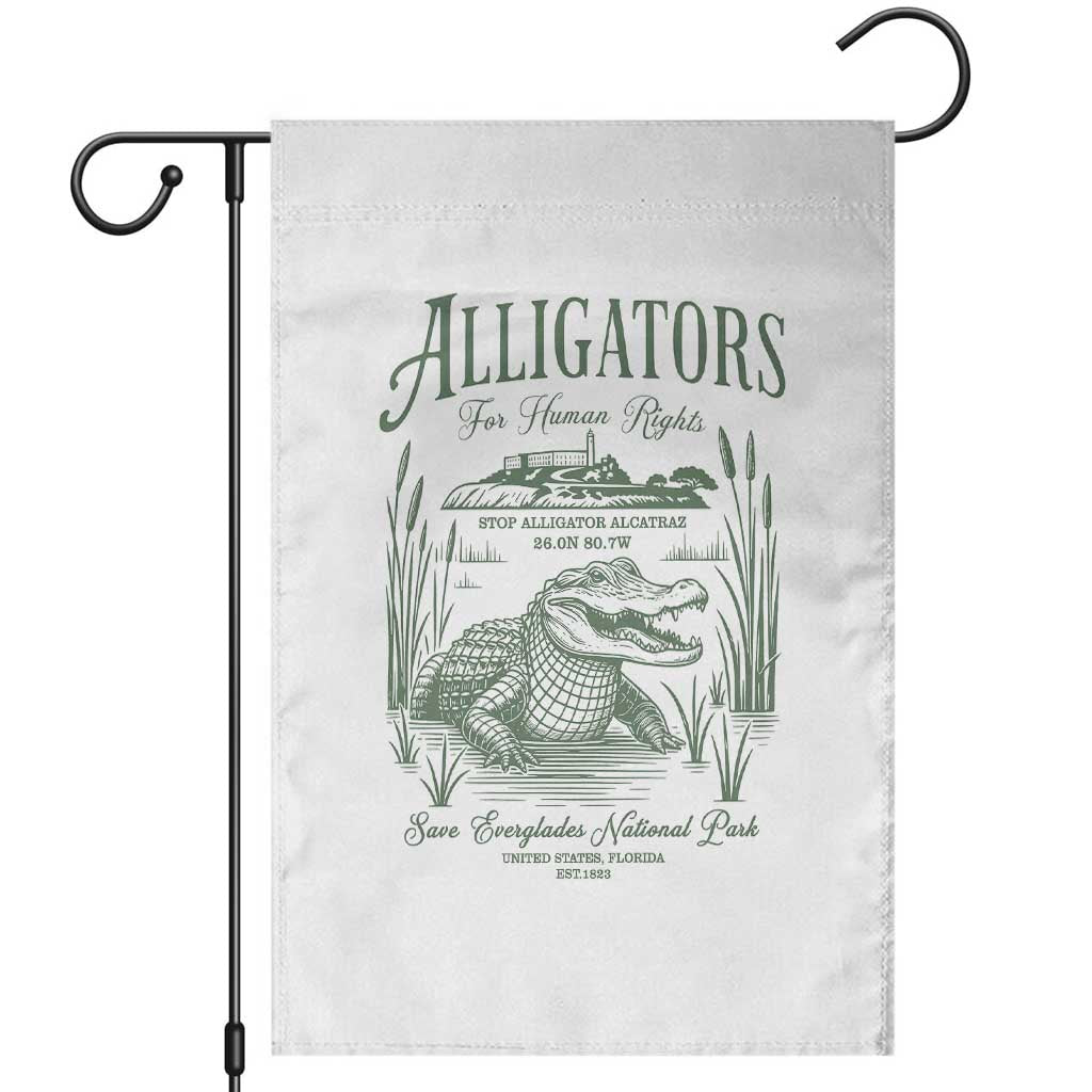 Alligators for Human Rights Garden Flag Save Everglades Alcatraz - Wonder Print Shop