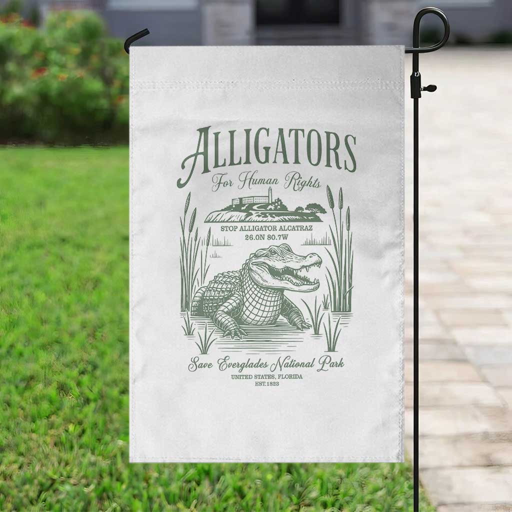 Alligators for Human Rights Garden Flag Save Everglades Alcatraz - Wonder Print Shop