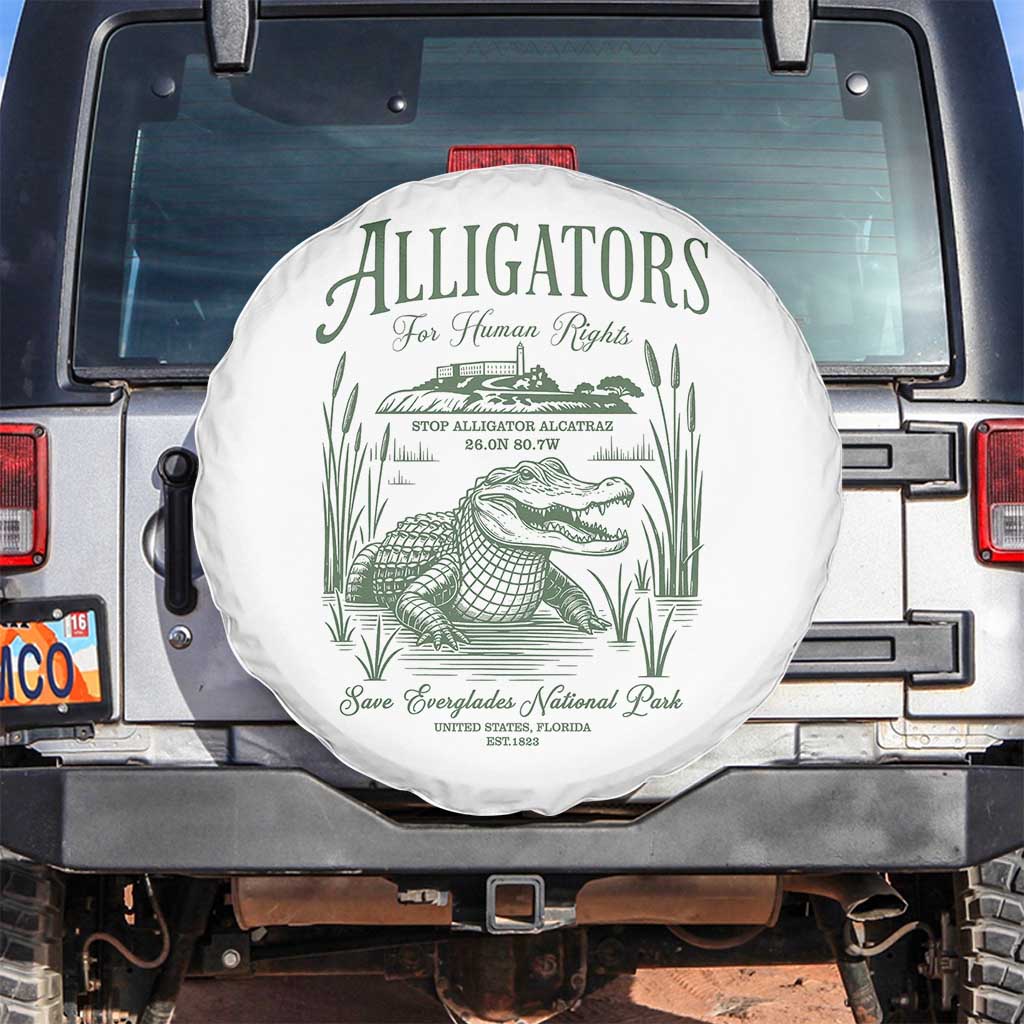 Alligators for Human Rights Spare Tire Cover Save Everglades Alcatraz - Wonder Print Shop