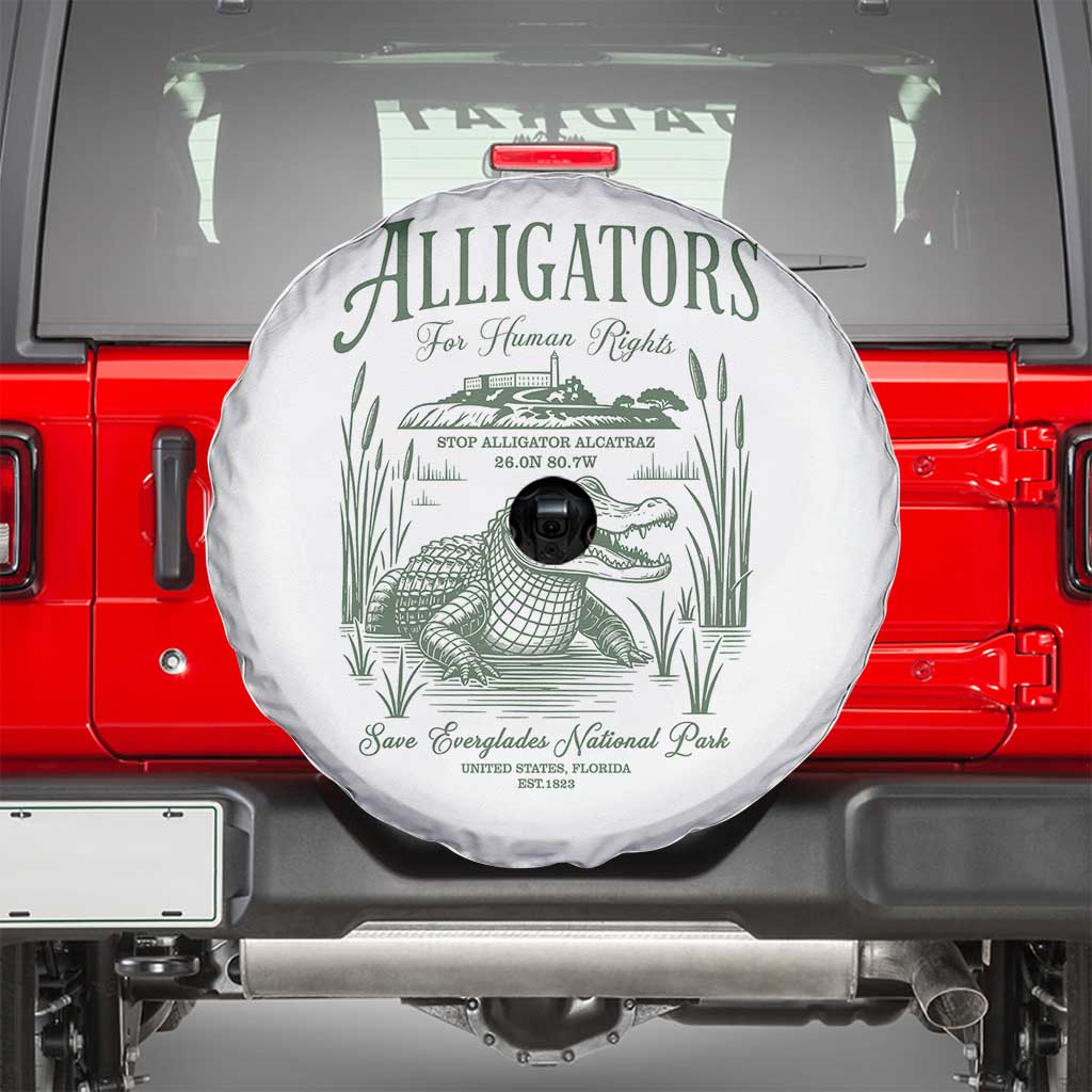 Alligators for Human Rights Spare Tire Cover Save Everglades Alcatraz - Wonder Print Shop