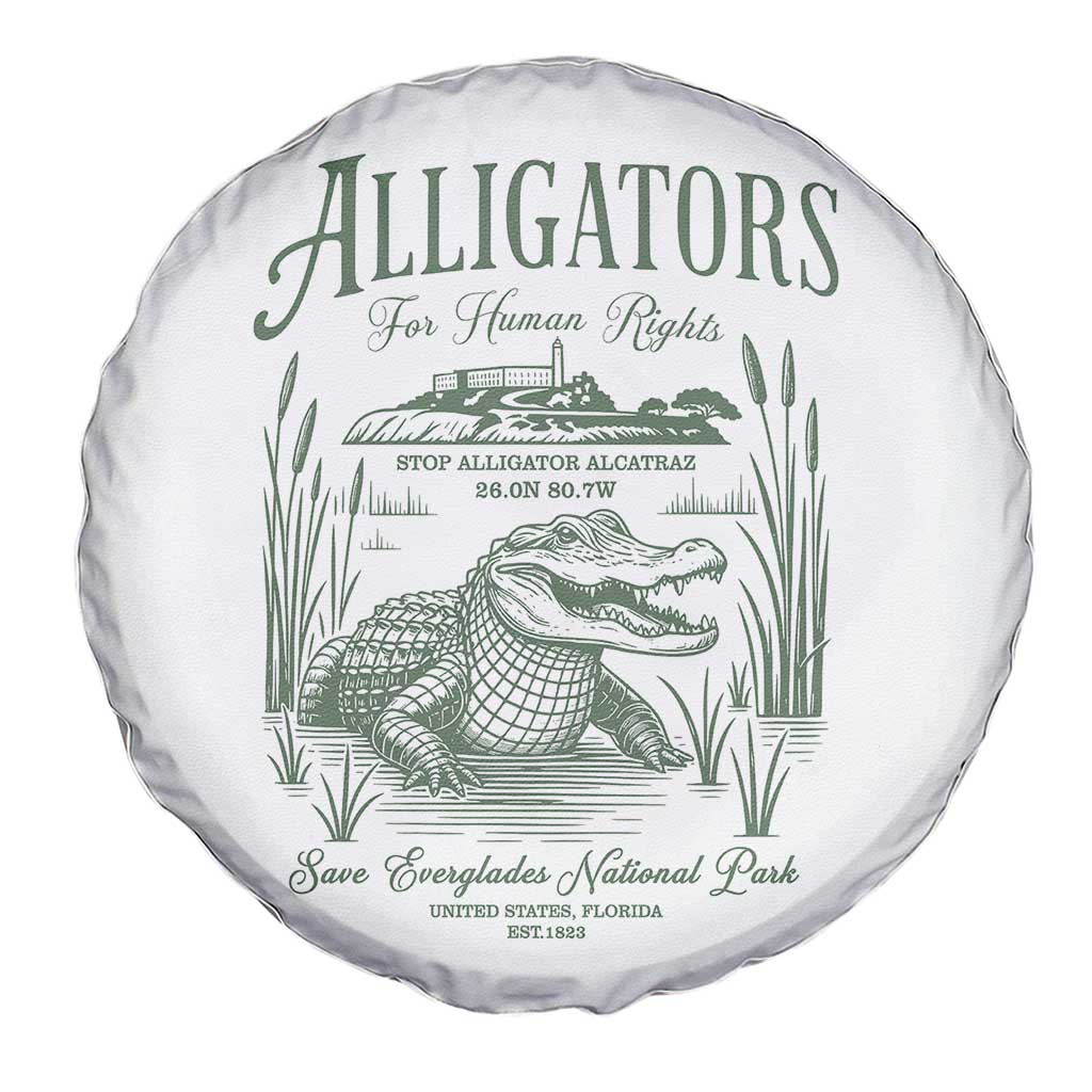 Alligators for Human Rights Spare Tire Cover Save Everglades Alcatraz - Wonder Print Shop