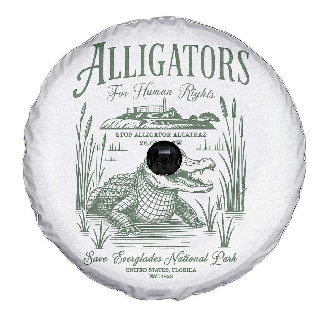 Alligators for Human Rights Spare Tire Cover Save Everglades Alcatraz - Wonder Print Shop