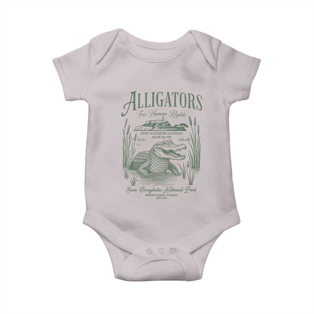 Alligators for Human Rights Baby Onesie Save Everglades Alcatraz - Wonder Print Shop