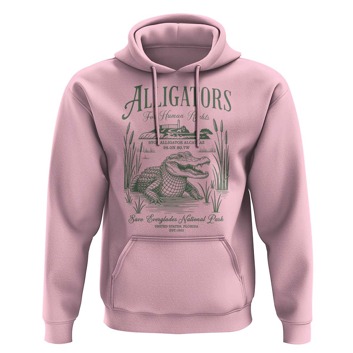 Alligators for Human Rights Hoodie Save Everglades Alcatraz - Wonder Print Shop