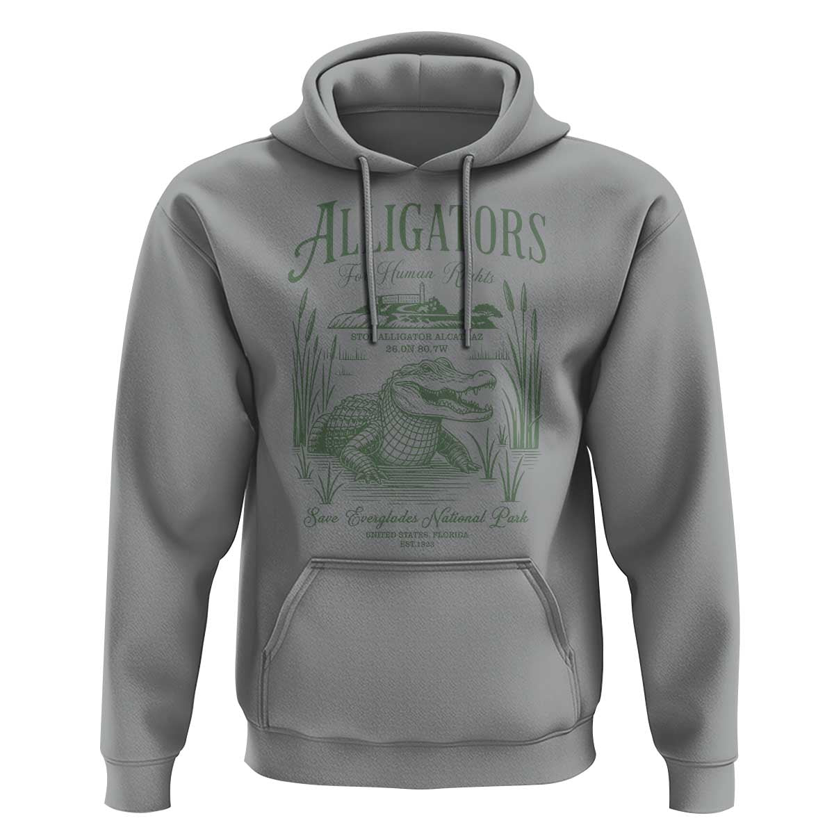 Alligators for Human Rights Hoodie Save Everglades Alcatraz - Wonder Print Shop