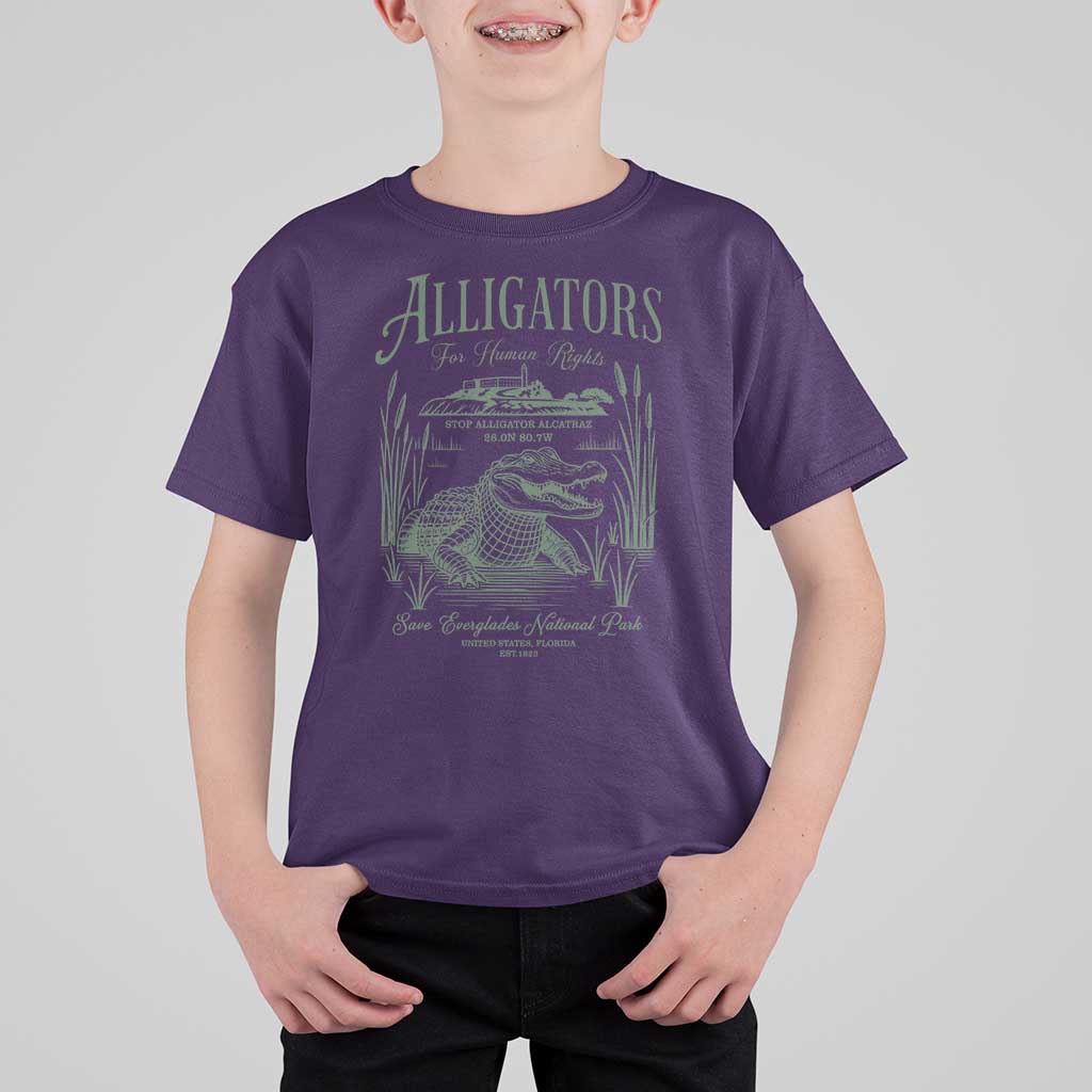 Alligators for Human Rights T Shirt For Kid Save Everglades Alcatraz - Wonder Print Shop