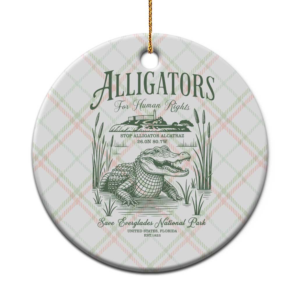 Alligators for Human Rights Ceramic Ornament Save Everglades Alcatraz - Wonder Print Shop