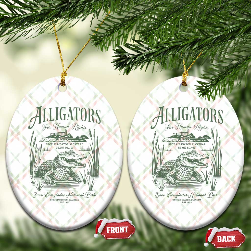 Alligators for Human Rights Ceramic Ornament Save Everglades Alcatraz - Wonder Print Shop