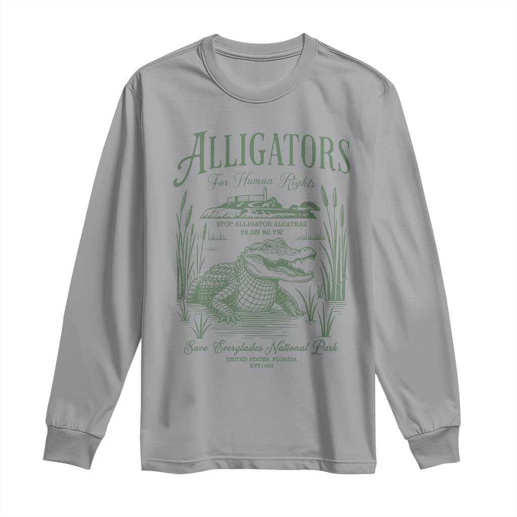 Alligators for Human Rights Long Sleeve Shirt Save Everglades Alcatraz - Wonder Print Shop