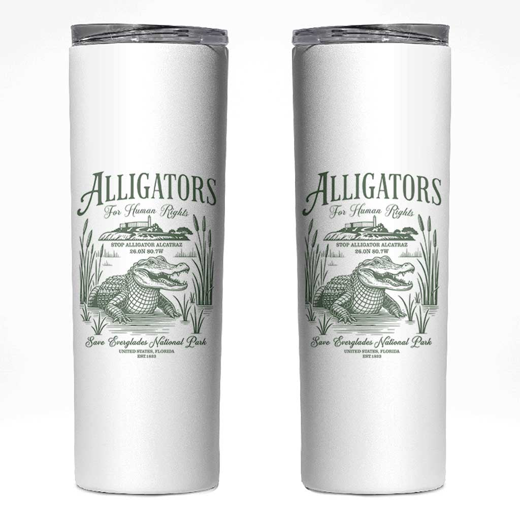 Alligators for Human Rights Skinny Tumbler Save Everglades Alcatraz - Wonder Print Shop