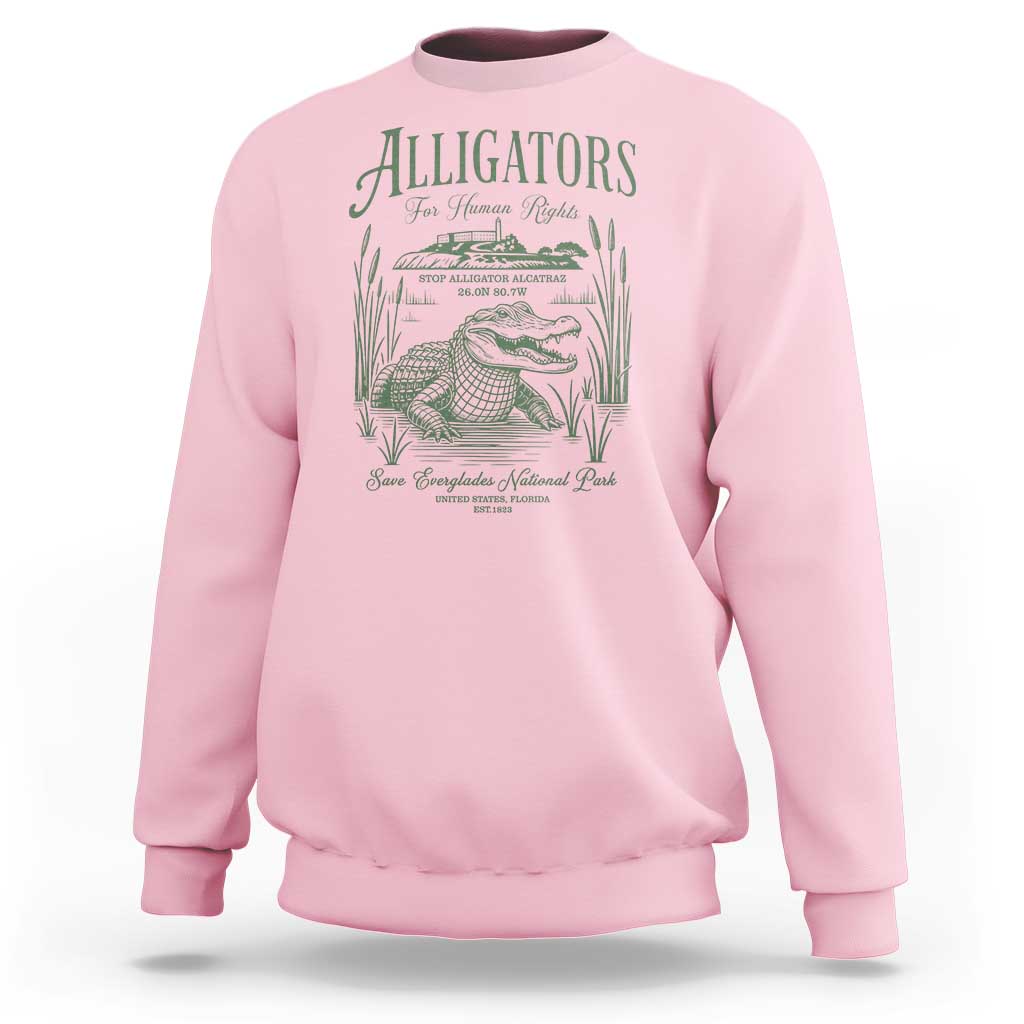 Alligators for Human Rights Sweatshirt Save Everglades Alcatraz - Wonder Print Shop