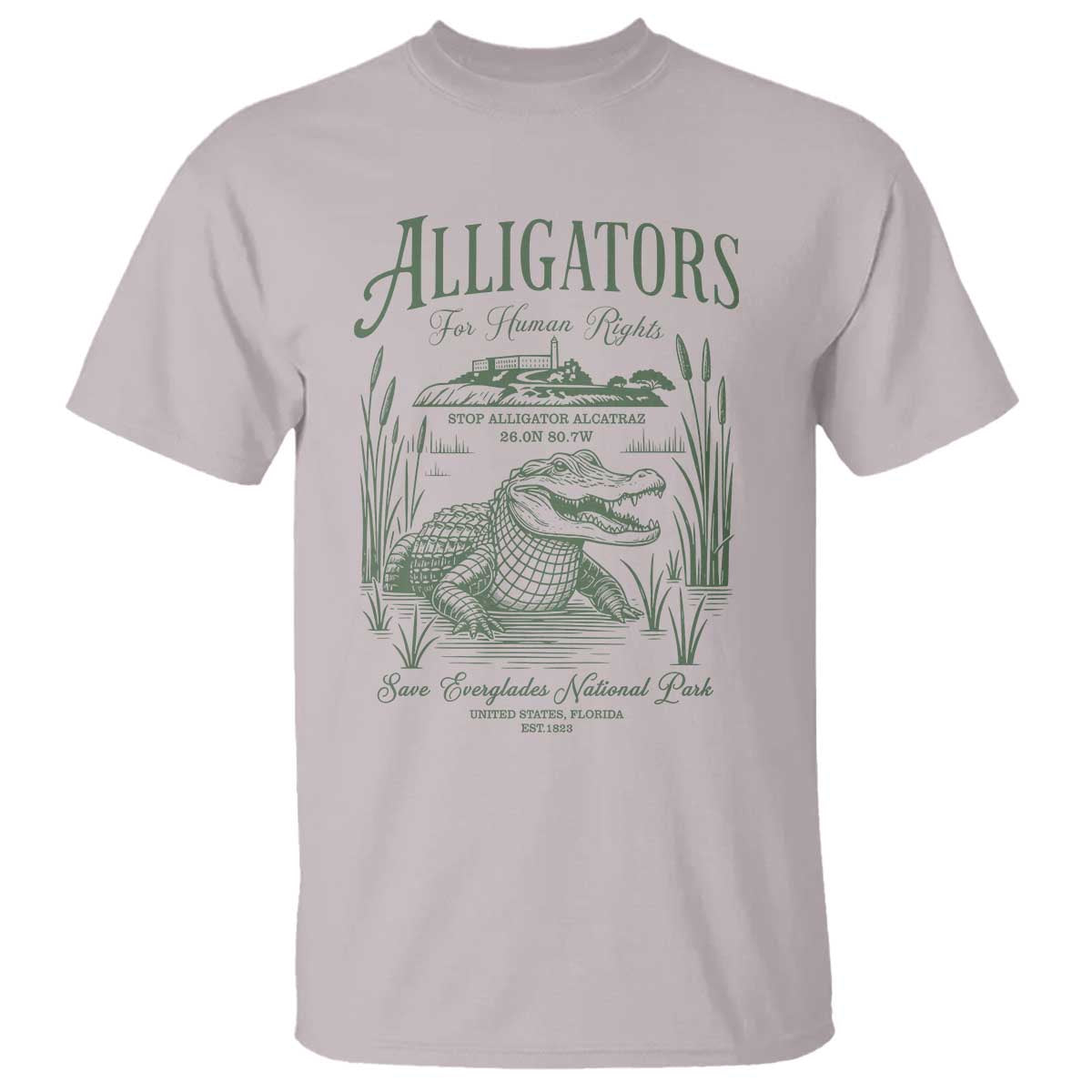 Alligators for Human Rights T Shirt Save Everglades Alcatraz - Wonder Print Shop
