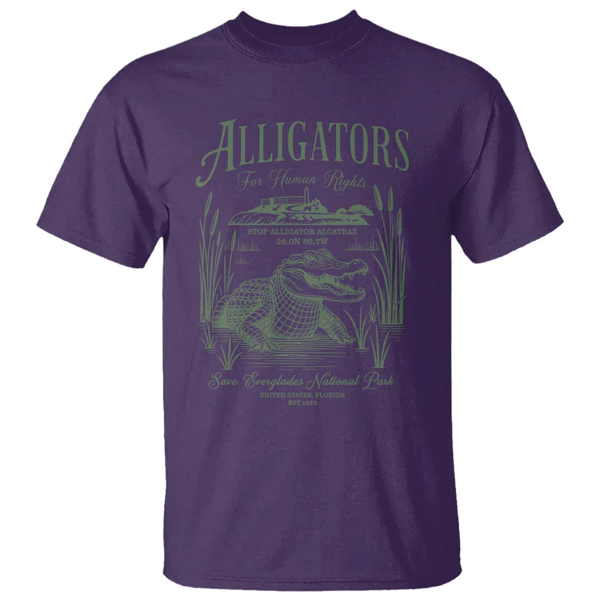 Alligators for Human Rights T Shirt Save Everglades Alcatraz - Wonder Print Shop