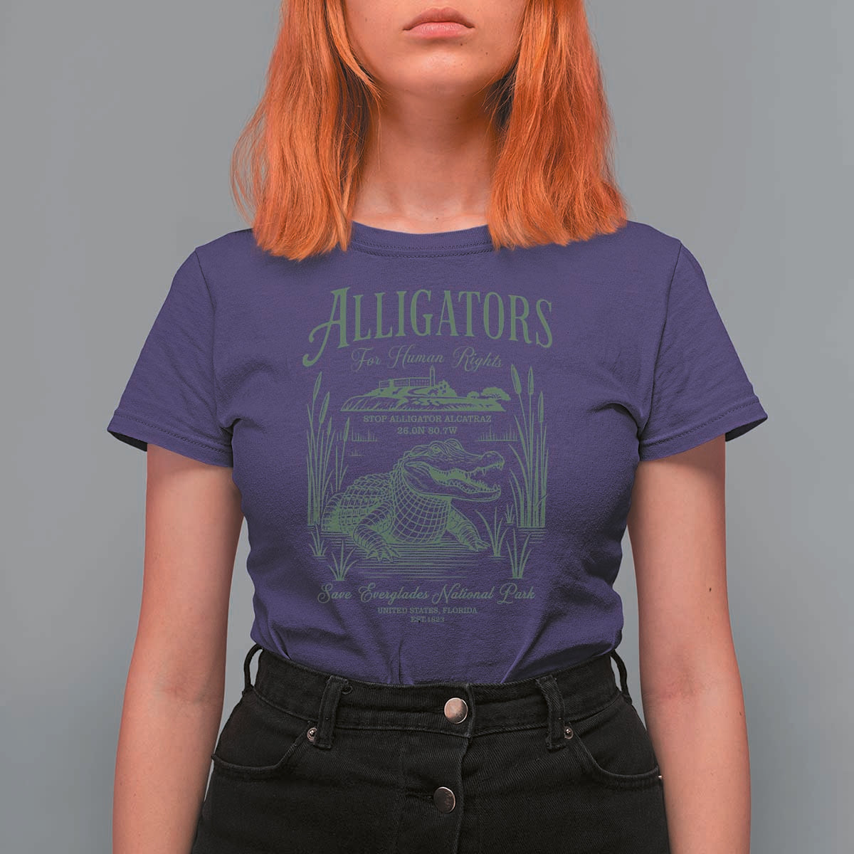 Alligators for Human Rights T Shirt For Women Save Everglades Alcatraz - Wonder Print Shop