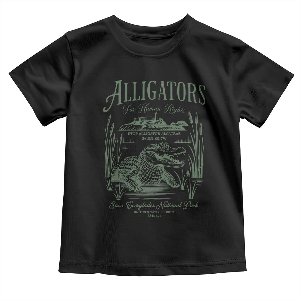 Alligators for Human Rights Toddler T Shirt Save Everglades Alcatraz - Wonder Print Shop