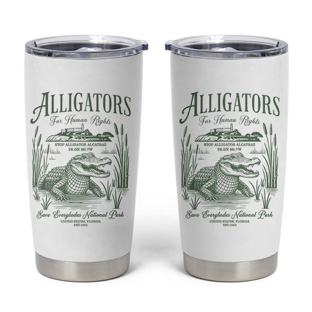 Alligators for Human Rights Tumbler Cup Save Everglades Alcatraz - Wonder Print Shop