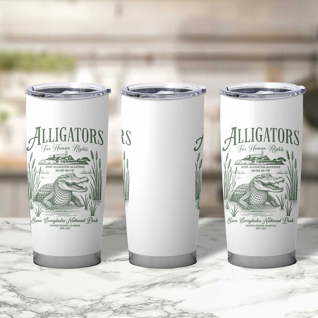 Alligators for Human Rights Tumbler Cup Save Everglades Alcatraz - Wonder Print Shop