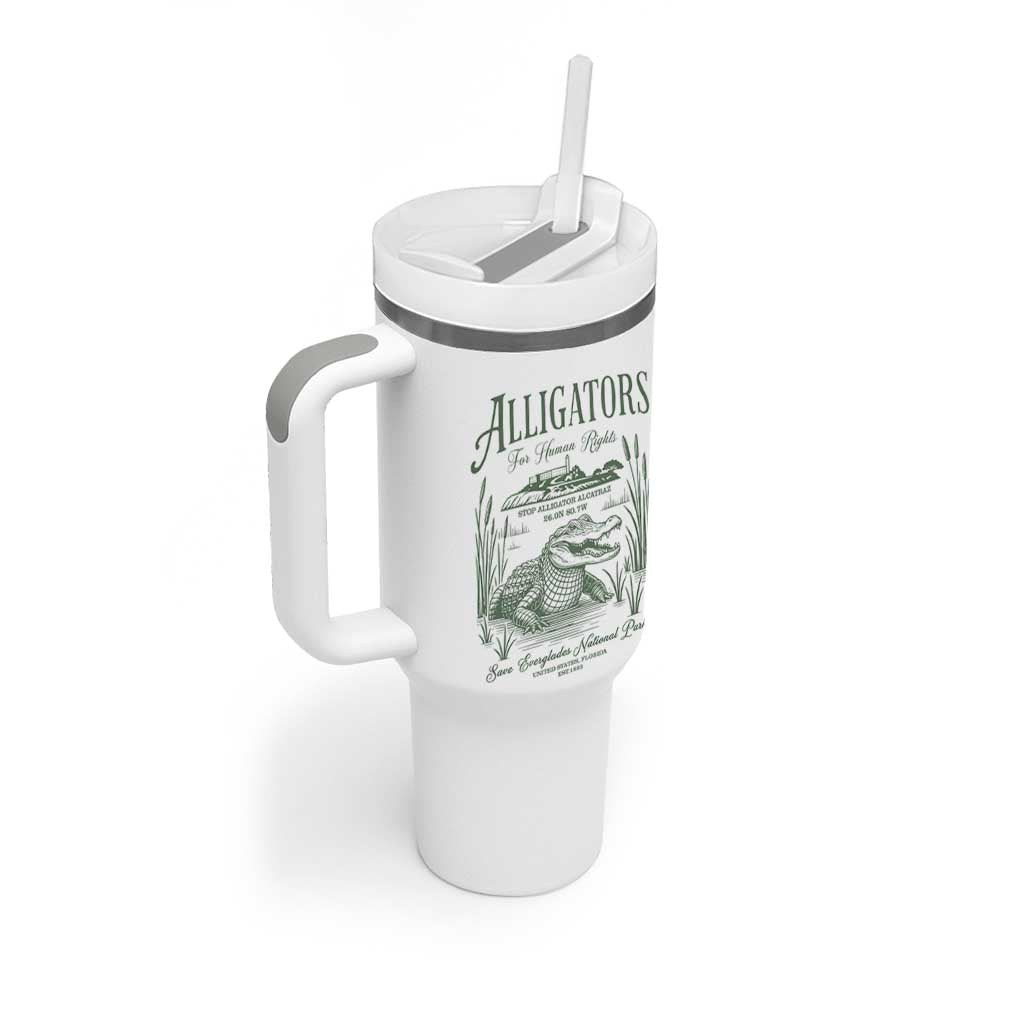 Alligators for Human Rights Tumbler With Handle Save Everglades Alcatraz - Wonder Print Shop
