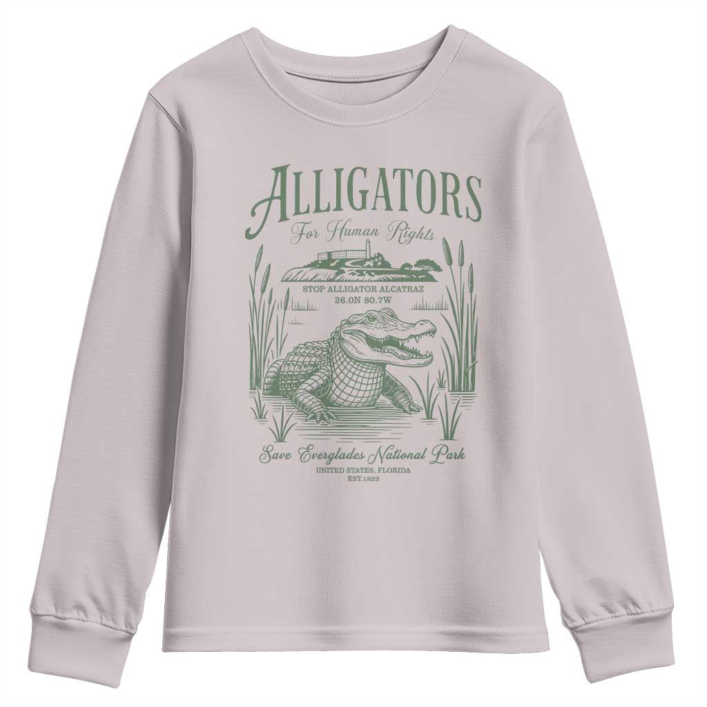 Alligators for Human Rights Youth Sweatshirt Save Everglades Alcatraz - Wonder Print Shop