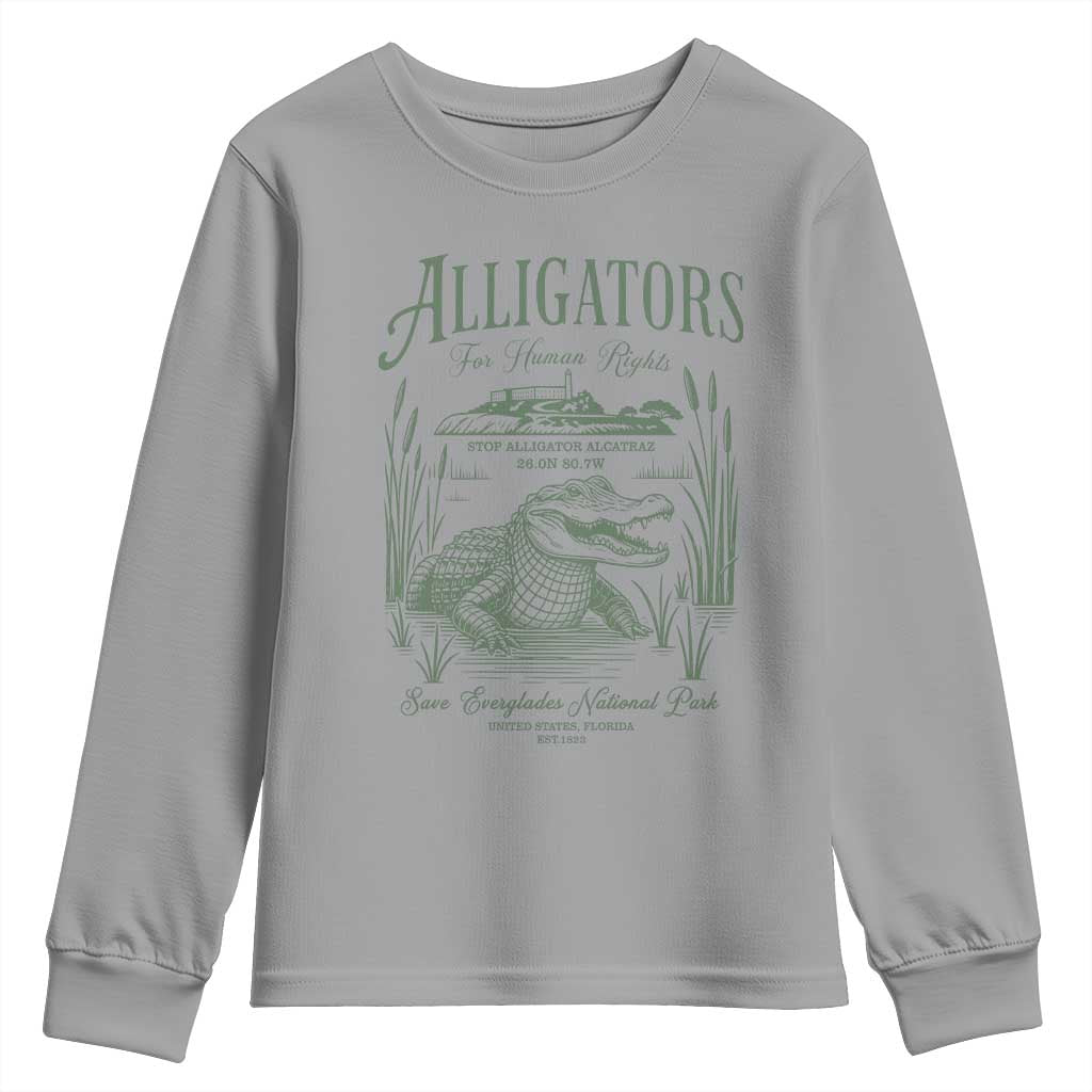 Alligators for Human Rights Youth Sweatshirt Save Everglades Alcatraz - Wonder Print Shop