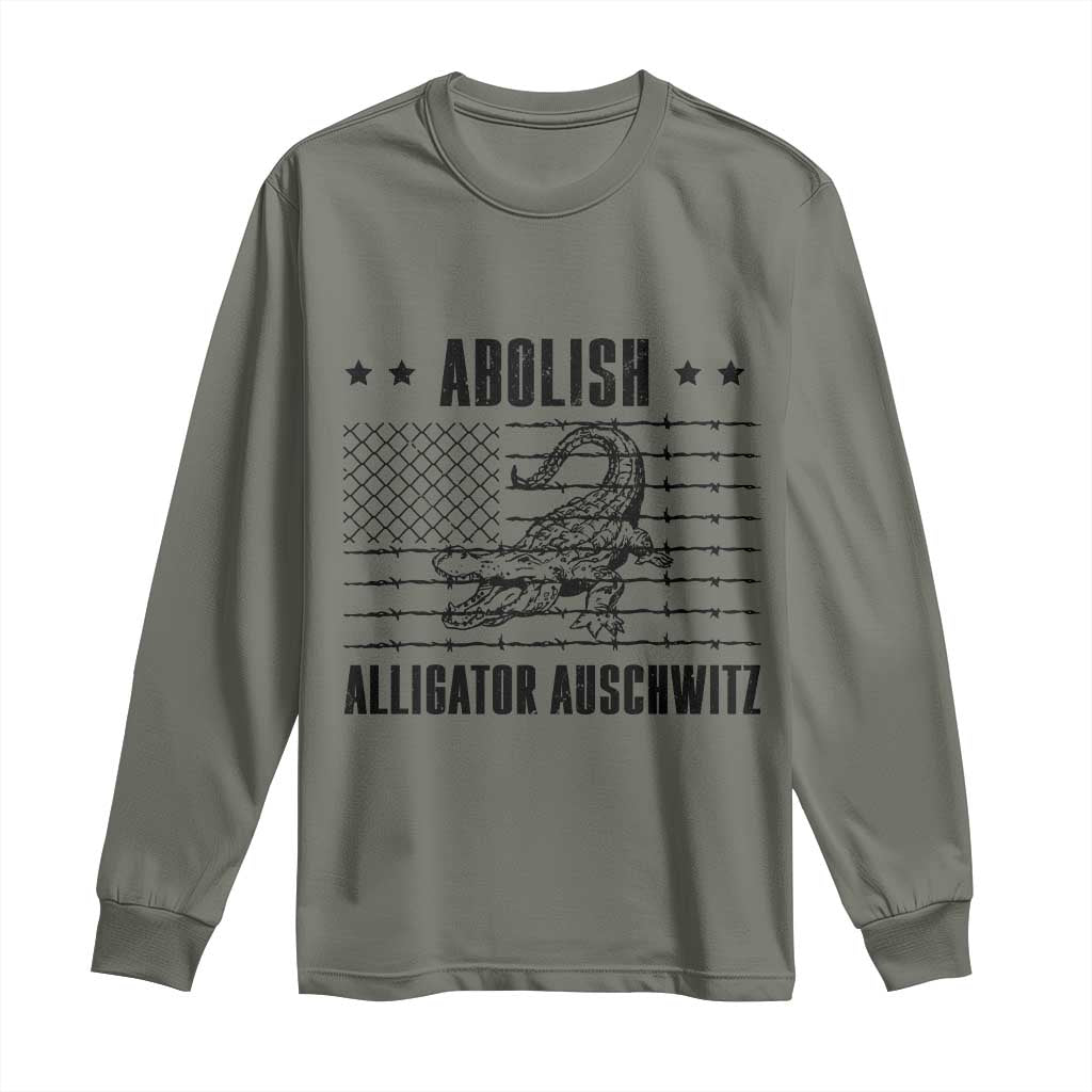 Abolish Alligator Prison Long Sleeve Shirt Stop Alcatraz Sace Everglades - Wonder Print Shop