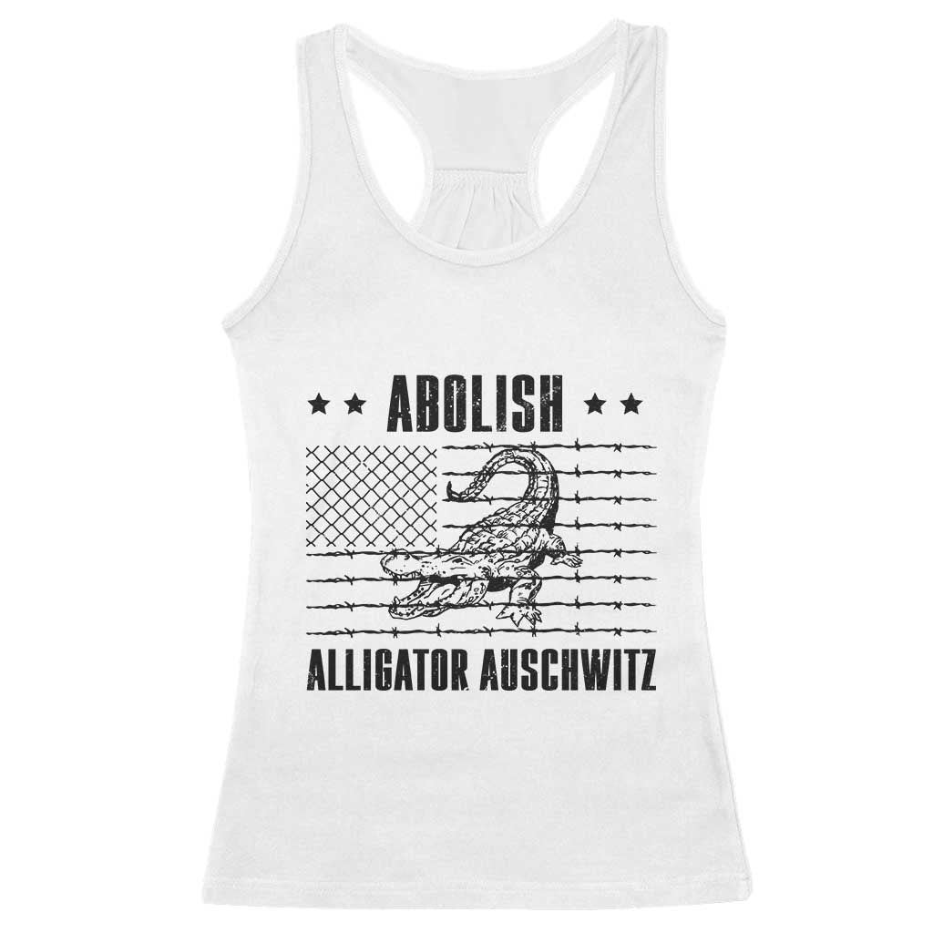 Abolish Alligator Prison Racerback Tank Top Stop Alcatraz Sace Everglades - Wonder Print Shop