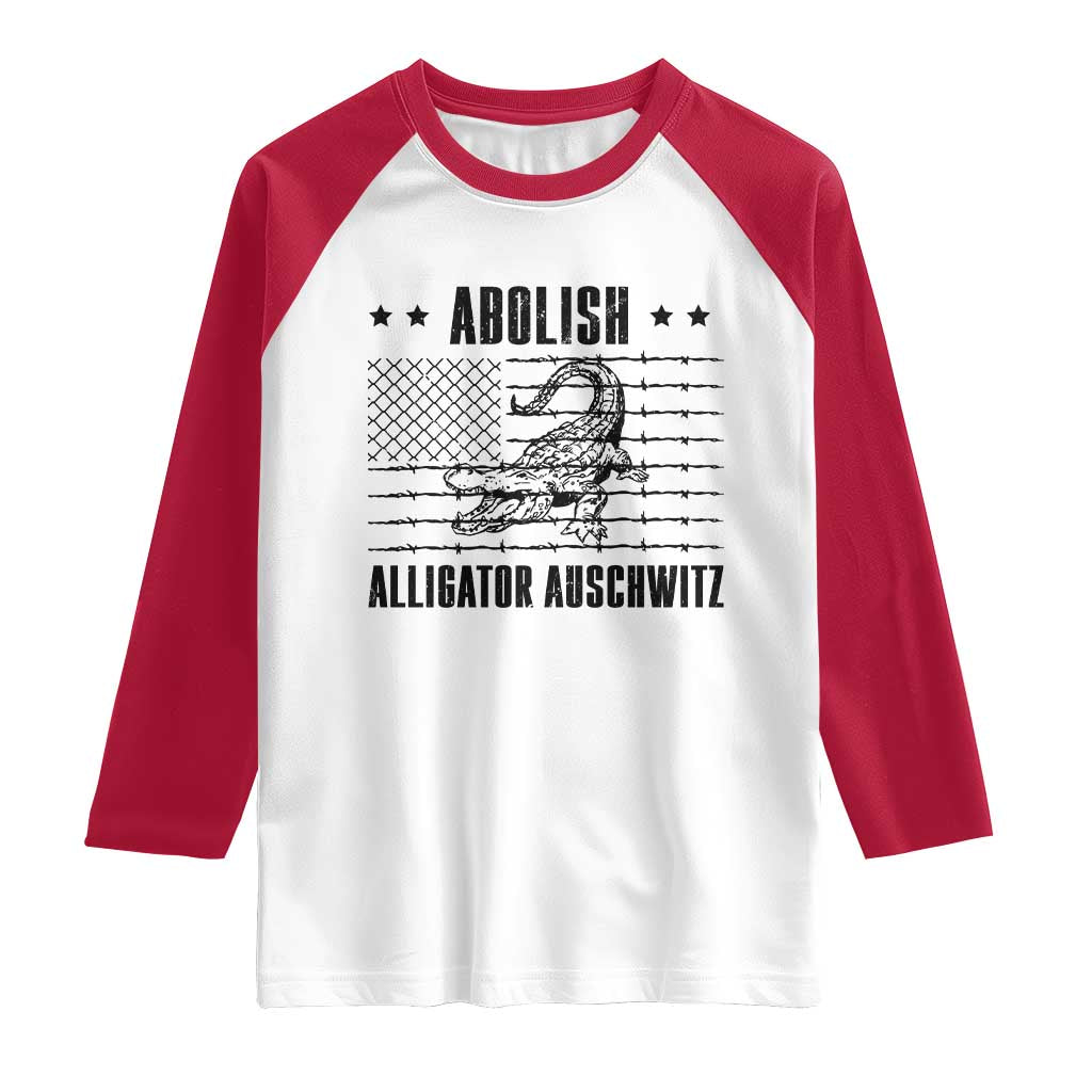 Abolish Alligator Prison Raglan Shirt Stop Alcatraz Sace Everglades - Wonder Print Shop