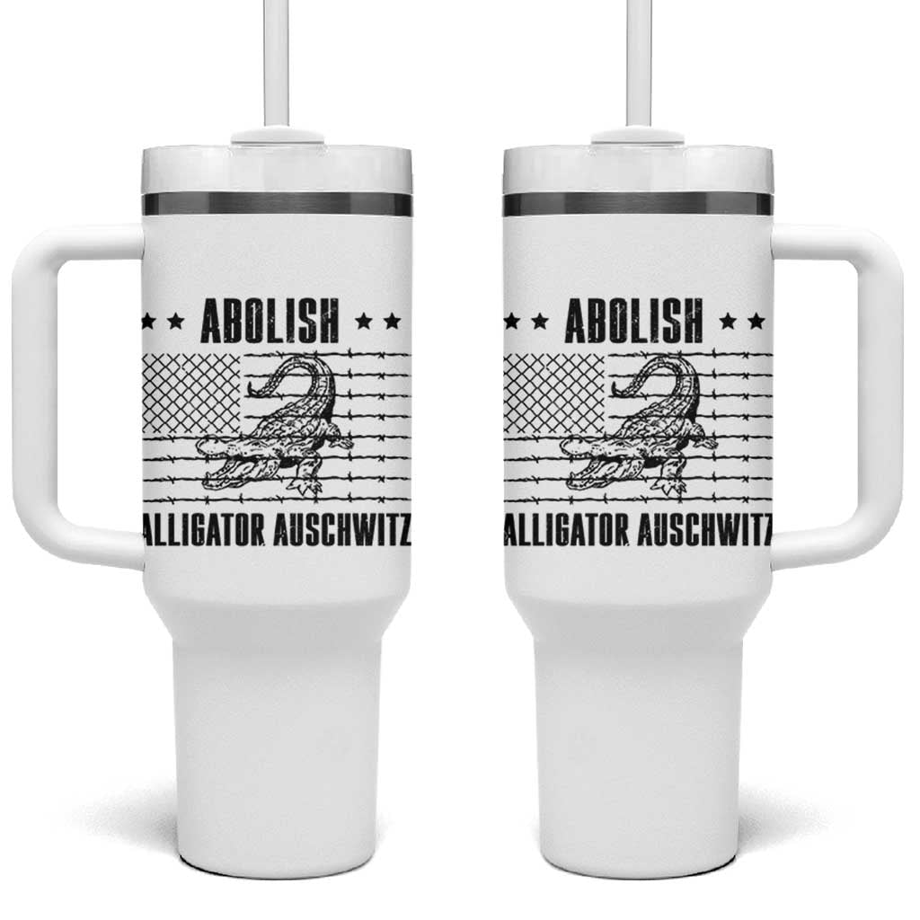 Abolish Alligator Prison Tumbler With Handle Stop Alcatraz Sace Everglades - Wonder Print Shop