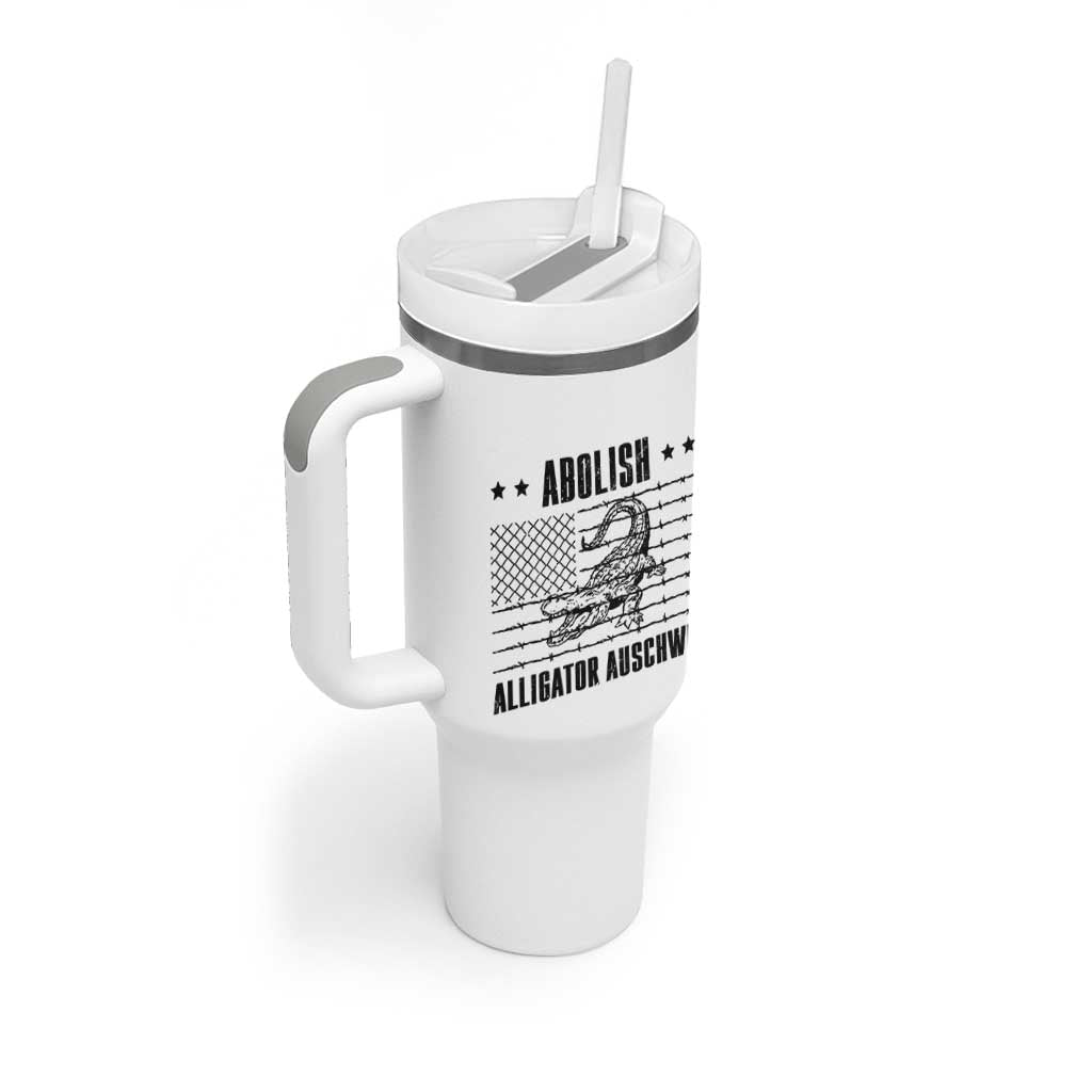 Abolish Alligator Prison Tumbler With Handle Stop Alcatraz Sace Everglades - Wonder Print Shop