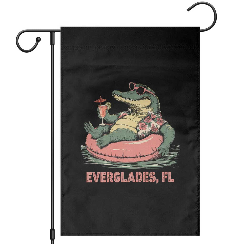 Funny Tropical Alligator Garden Flag Everglades Florida FL Summer Vibe - Wonder Print Shop